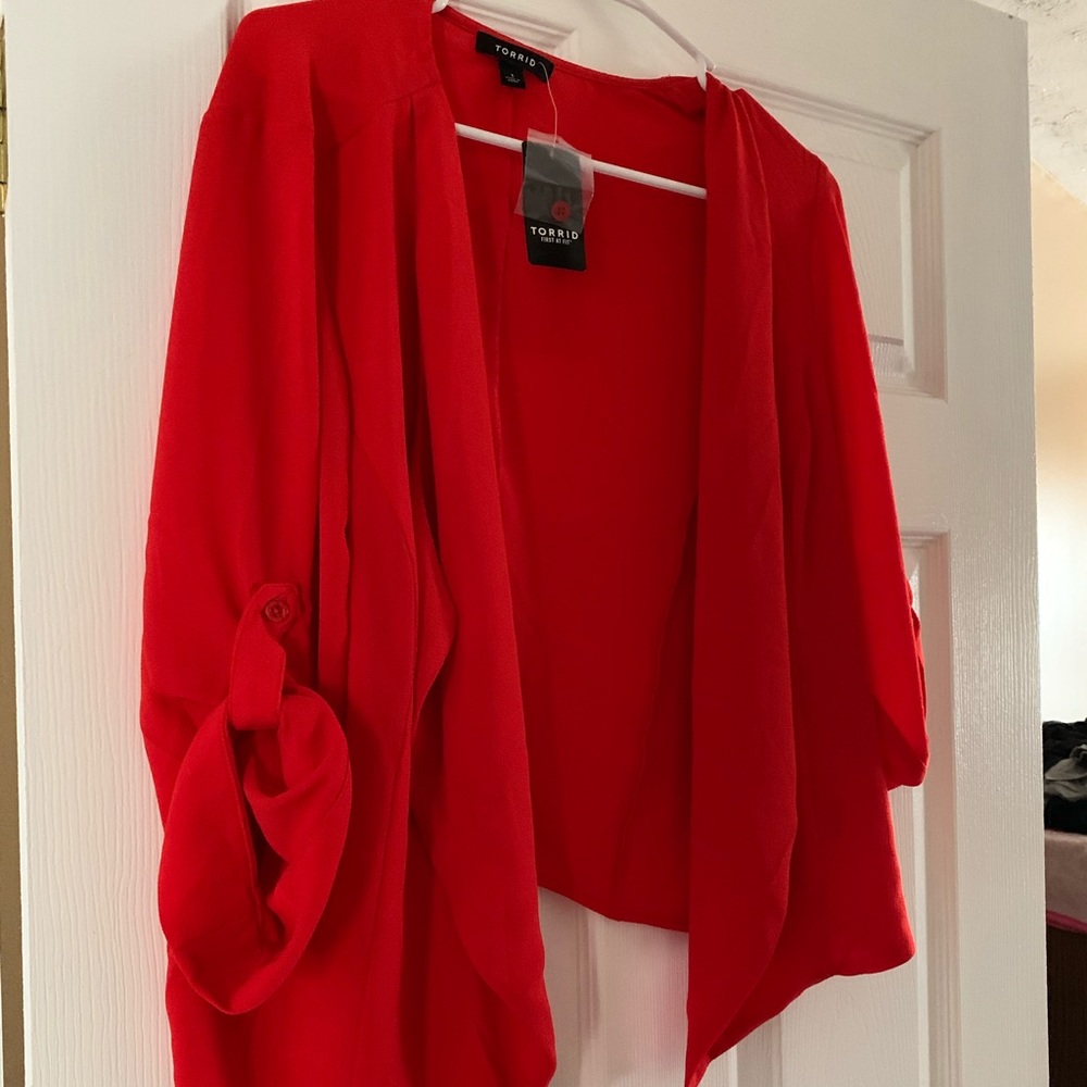 Red crepe blazer